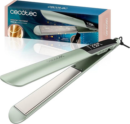 Plancha de Pelo Profesional con Keratina y Aceite de Argán – Temperatura Ajustable 130-230 ºC con Revestimiento Cerámico